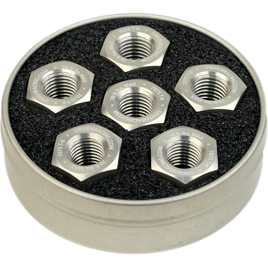 DRIVEN RACING Aluminum Sprocket Nuts - Silver - M10 x 1.0 DSN6SL