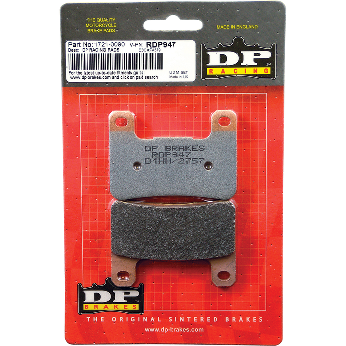 DP BRAKES RDP Racing Brake Pads - Kawasaki H2-Z900-Z1000-ZX10R / Suzuki GSXR-GSX-VZR-ZLR (SEE FITMENT BELOW)