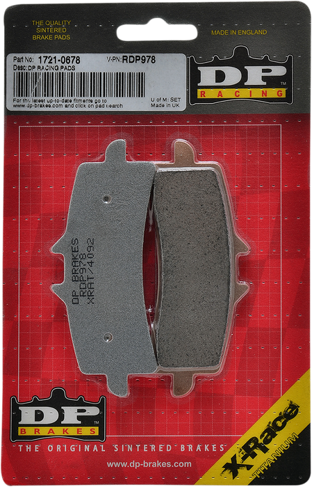 DP BRAKES RDP Racing Brake Pads DUCATI/MV AGUSTA/BMW/DUCATI/APRILIA/KAWASAKI/HONDA/SUZUKI  (SEE FITMENT BELOW)