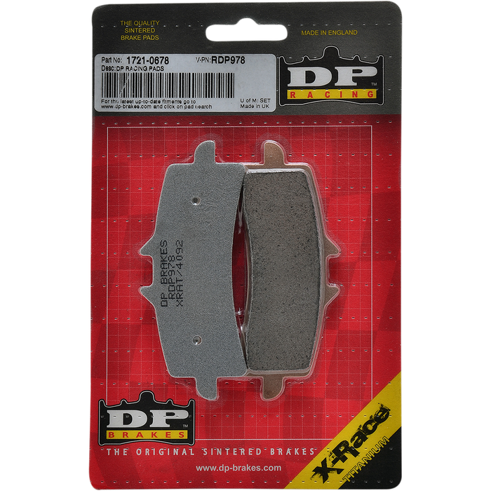 DP BRAKES RDP Racing Brake Pads DUCATI/MV AGUSTA/BMW/DUCATI/APRILIA/KAWASAKI/HONDA/SUZUKI  (SEE FITMENT BELOW)