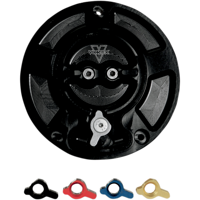 Tapa de combustible VORTEX, negra, Suzuki GS/GSX/GSF/TL/GSXR GC510K 1997-2009 (VER AJUSTE A CONTINUACIÓN)